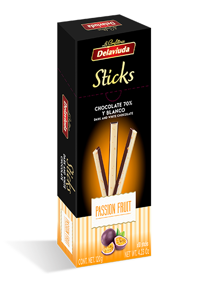 Delaviuda - Sticks Chocolate 70% y Blanco