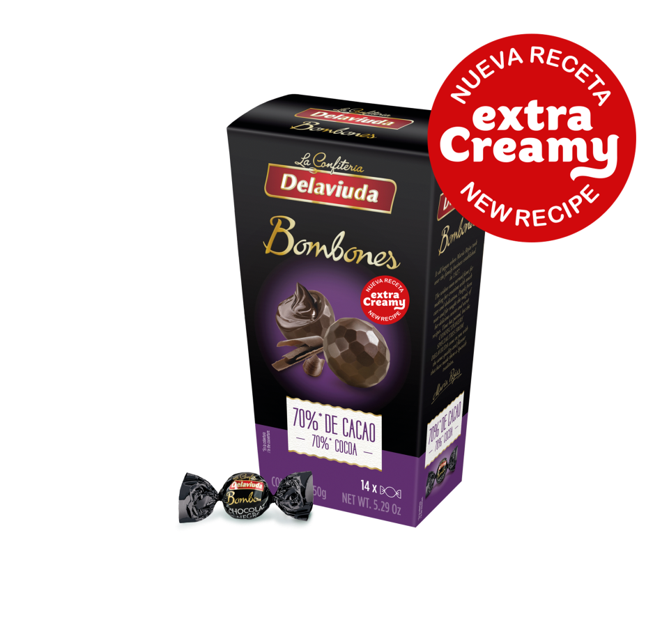 bombones chocolate negro 70% extra creamy