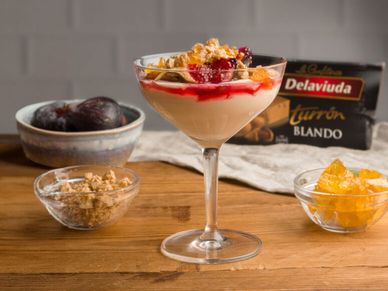 espuma de jerez con turrón