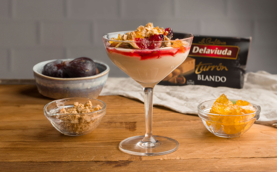 espuma de jerez con turrón