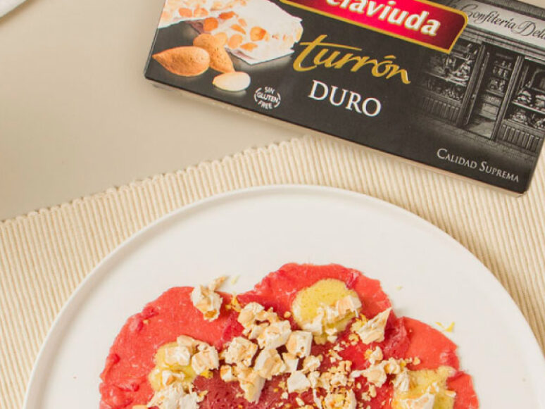 receta de carpaccio de lomo con turrón