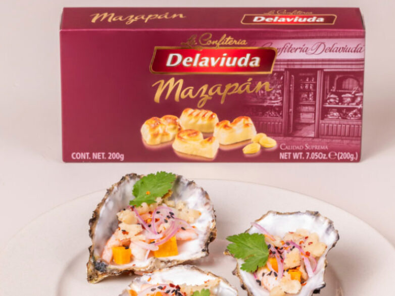 receta de ceviche mixto con mazapán delaviuda