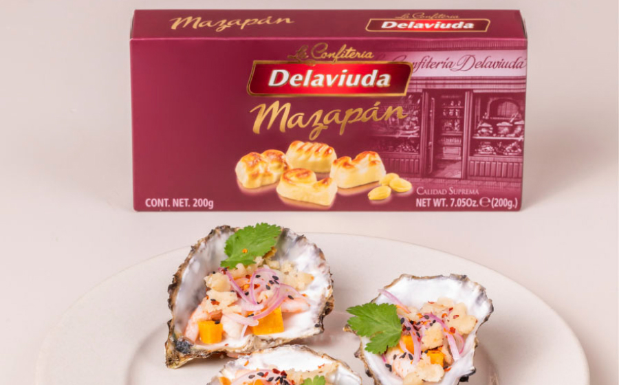 receta de ceviche mixto con mazapán delaviuda