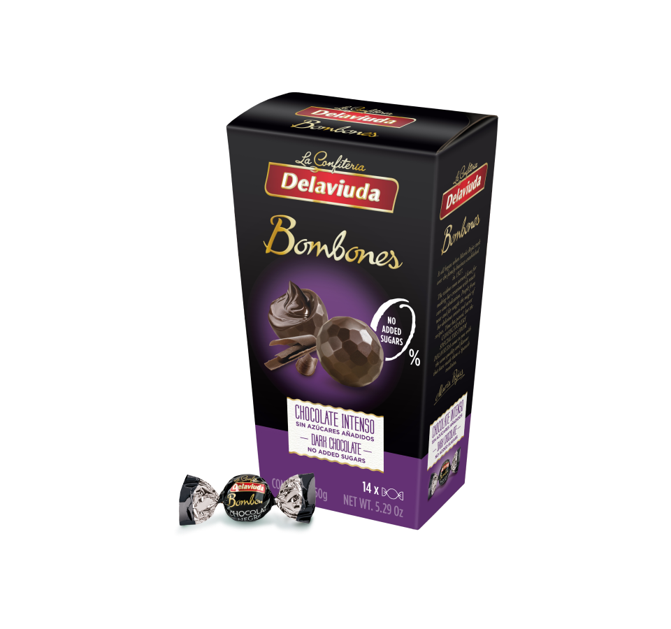 bombones choco negro intenso sin azúcar delaviuda